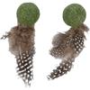 Jouet pour chat - EDEN - Katti - Balle de cataire - Avec plumes - Lot de 2