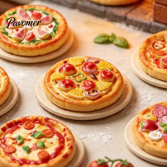 Handmade Jewelry Making Components 2Pcs Mini Resin Pizza Ornaments, Realistic Miniatures, Tiny Doll Mansion Props Food Ornaments for DIY Craft