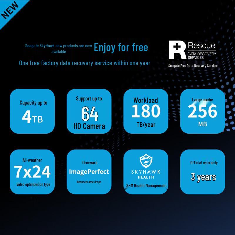 Seagate SkyHawk 4TB Surveillance Hard Drive