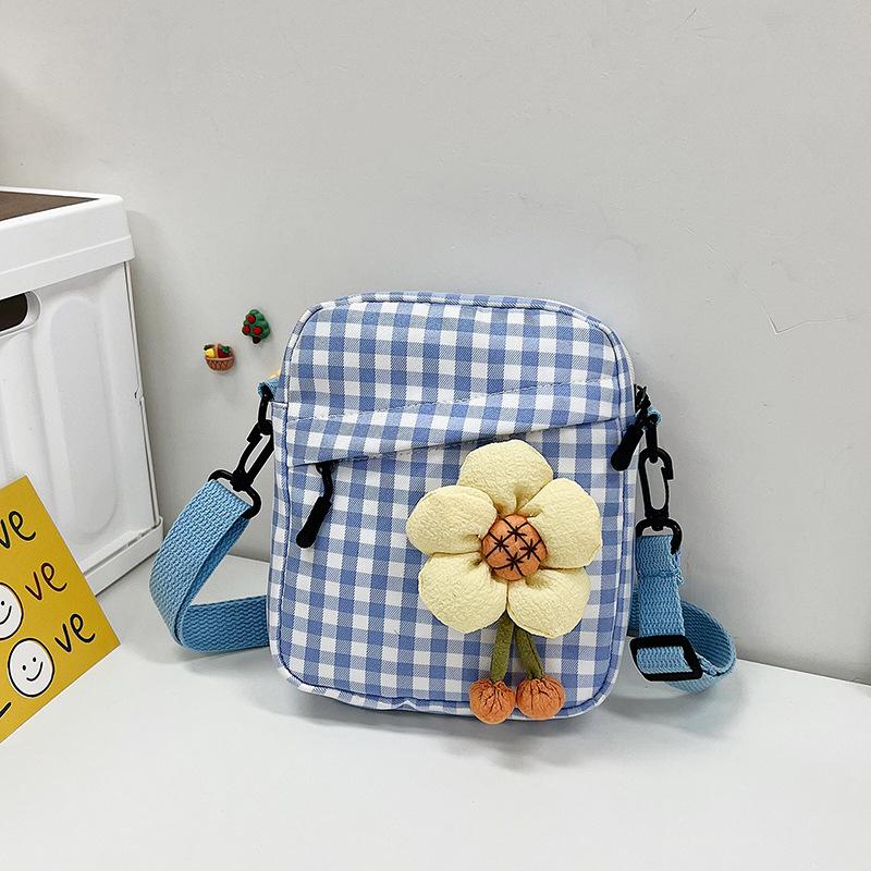Plaid Small Square Bag, New Women's Bag, Fashionable and Sweet Shoulder Messenger Bag.