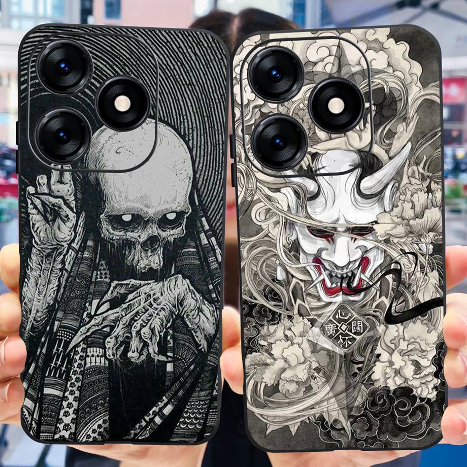 Lovely Luxury Phone Case For Tecno Spark 10 Pro / Spark10 10C 4G Fashion Soft Matte Silicone Back Cover Cartoon Dinosaur Cat Bag