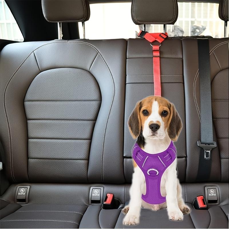 1pc Adjustable Dog Car Seat Belt Safety Harness with Cloud Pattern-Durable Pet Restraint Strap for Travel,Hand Wash Only