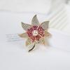 Trendy Two-Tone Pearl & Rhinestone Maple Leaf Brooch