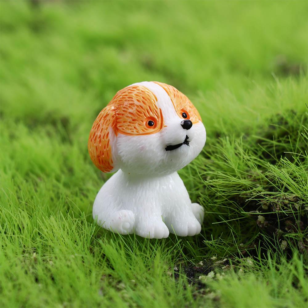 Creative Cute Mini Resin Puppy Statue Figurines Animal Miniature Dog Ornament Cake Decoration