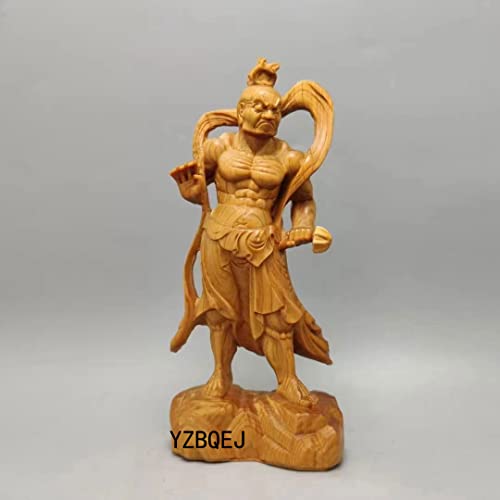 Pair of Natural Cliffwood Buddha Statues, Kongorikishi (Diva), 12cm Tall, Guardian Deities