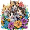 5D Diamond Painting Set  Fluffy Kitten Theme,  2D Flat Print,Ideal for Home Decor In Living Room, Bedroom