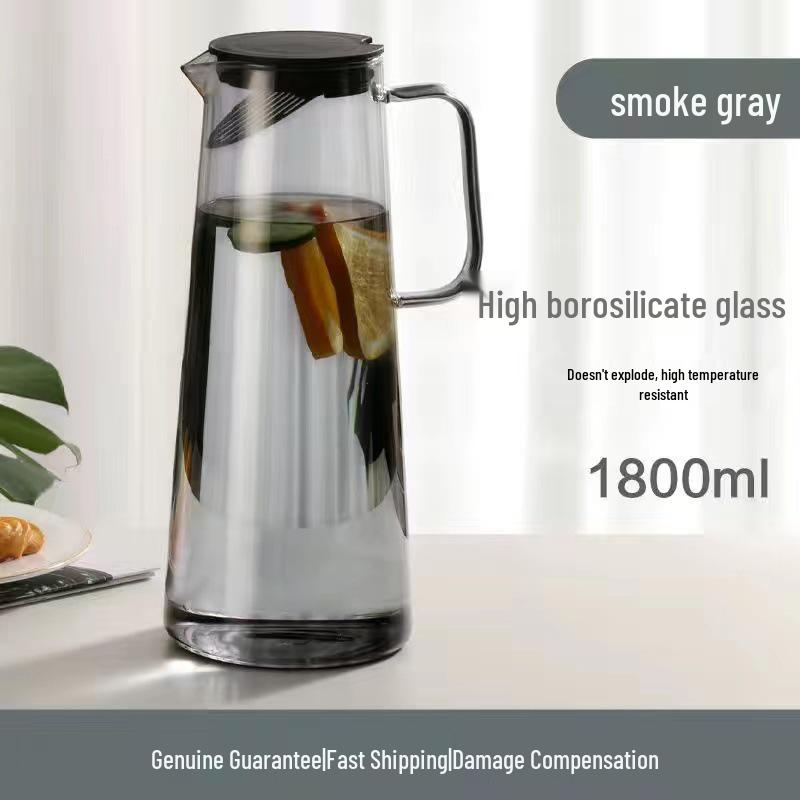Amber High-Capacity Glass Pitcher Set for Cold Beverages