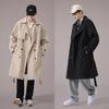 Spring and Autumn Medium and Long Trench Coat Korean Version Fashionable Handsome Over The Knee Loose Casual Coat Men
