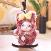 Ornaments Rabbit Plush Keychain Big Ear with Flower Bunny Plush Doll Pendant  Car Decor