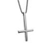 Gothic Cross Pendant Necklace, Inverted Cross Charm, Mens Chain Necklace, Stainless Steel Chain