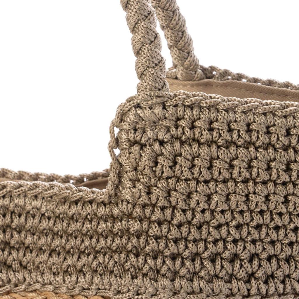 Mini Tote Bag with Contrasting Knit Pattern