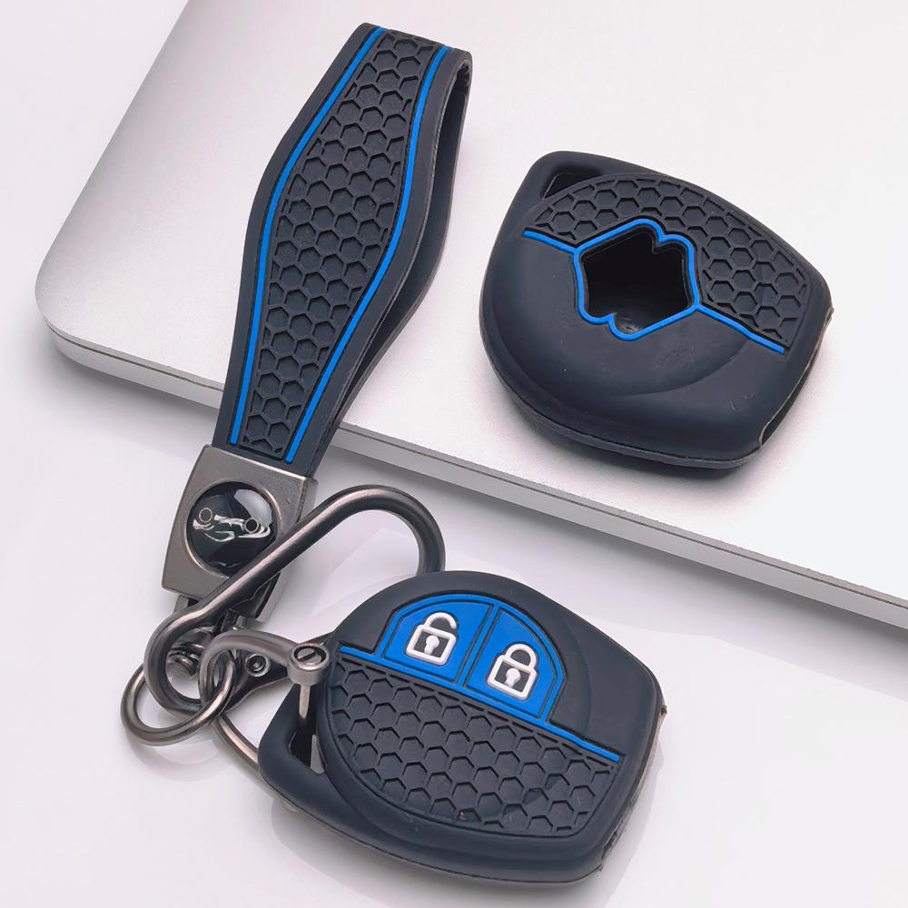 Soft Silicone Remote Key Case for Suzuki Swift Alto Jimny SX4 Vitara Ignis Celerio with Keychain Honeycomb Texture Anti Scratch Key Fob Protector