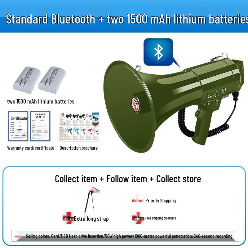 High-Power Bluetooth Megaphone: Thunder King CR-87 - Portable Multifunctional Handheld Amplifier for Outdoor Promotions & Patrols