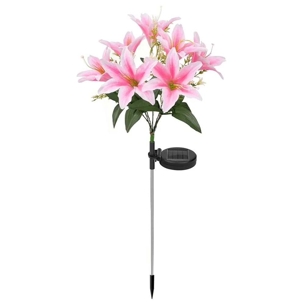 7 Head Solar Lily Lights Outdoor Waterproof Landscape Lamp for Courtyard Lawn Garden Christmas Decoration Solar Flower Landscape