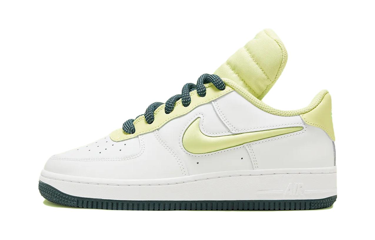 

Nike Air Force 1 Big Tongue Leather Abrasion Resistant Low top Kids Skateboarding Shoes White Green FB9511-100 28