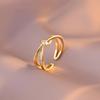 Light luxury fashion high sense pearl zircon copper ring women's design sense retro personality open index finger ring simple