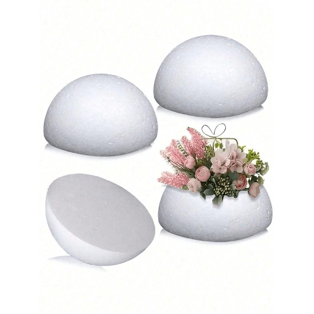 White Solid Foam Half Ball. Foam Blocks For Fresh And Artificial Flower Arrangements, Autumn Decorations, Halloween Decorations, Plant Decorations