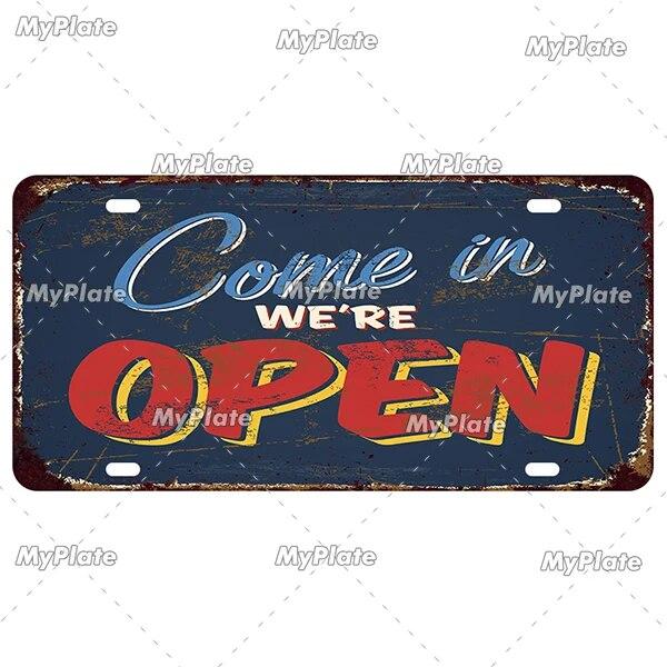 Drinking Beer Licenses Plate Garage Plaque Metal Tin Sign Decorative Car Plate For Living Room Door Club Garage Wall Decoration