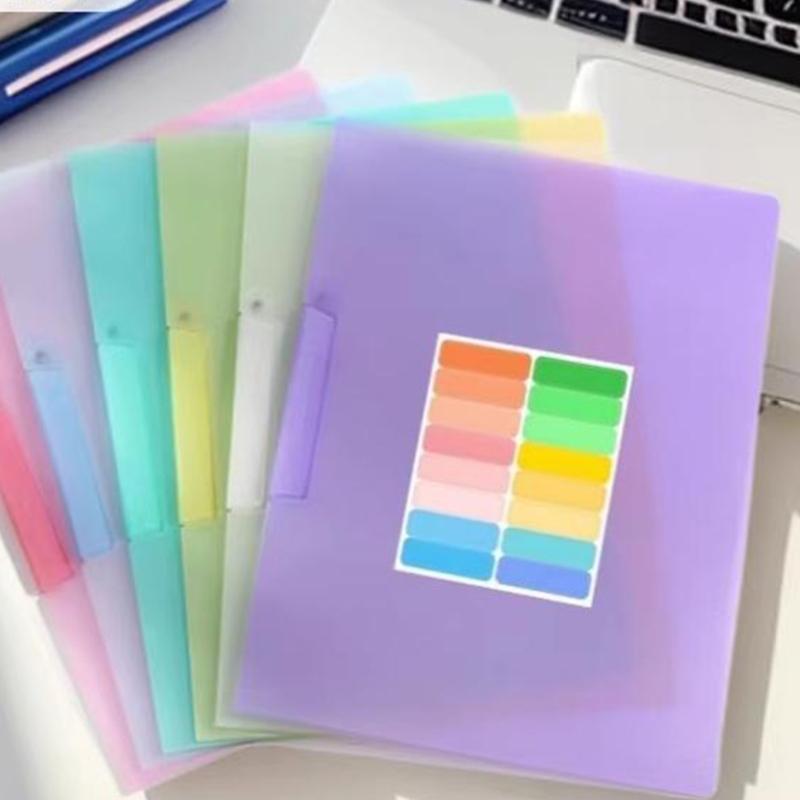 6Pcs File Sleeves Water Resistant Document Protector Folder with Rotating Clip Presentation Folder for Office 9x12Inch