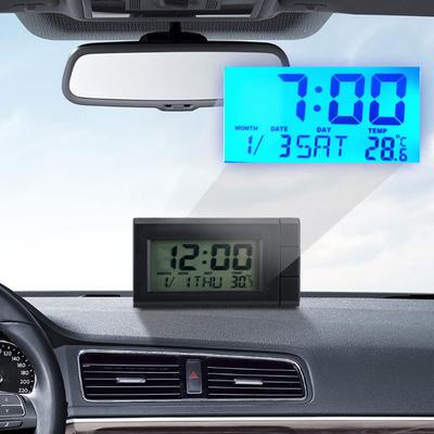 Carro automóvel relógio digital mini relógio automotivo mês data backlight decoração ornamento