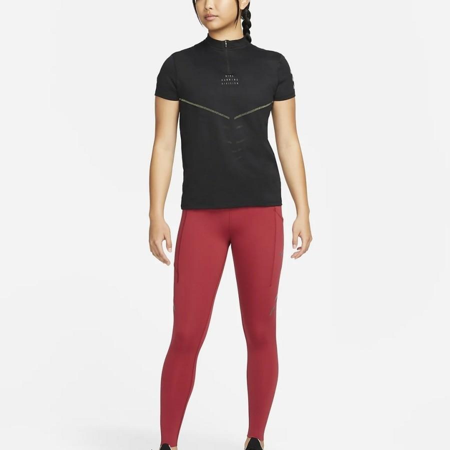 Nike Quick-Dry Solid Color Breathable Mid-Rise Running Fitness Pants Women pants Pomegranate-Red DM7750-690