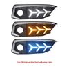 Compatible with 19-20 Honda Civic Fishbone-Style LED DRL Fog Lights