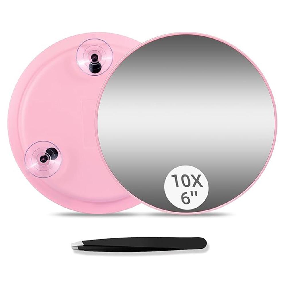 Handheld 6-inch Makeup Mirror with 10x, 20x, 30x Magnification and 360° Rotating Bracket