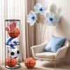 Sturdy Steel Vertical Ball Storage Rack With Wheels Efficient Organizers For Indoor Outdoor Sports Gears Easy To Move