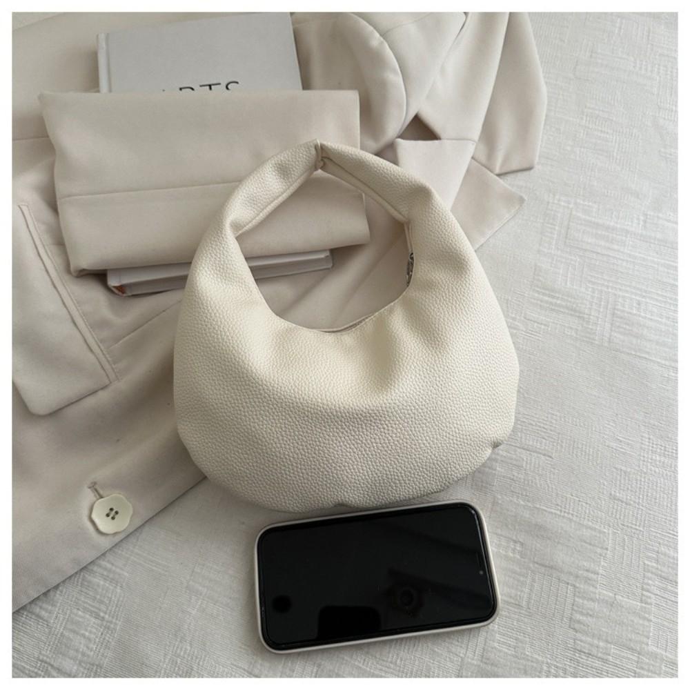 Fashion Solid Color Clutch Bags Pu Leather Small Tote Bag Commute Women Handbags Party