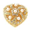 Heart Shape Rings Earring Storage Container With Gemstones And Pearls Decoration