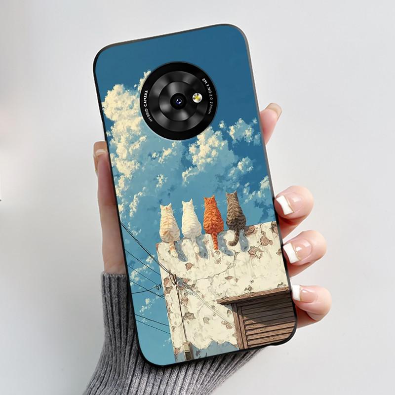 Casing For TCL Suixuetang M1 / OneTouch T615N Phone Case Luxury Dragon Cute Cool Boys Girls Soft Silicone Back Cover Black Shell