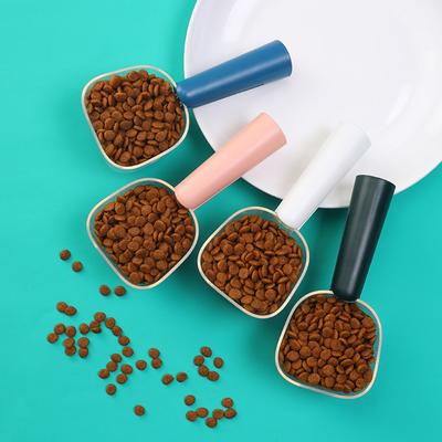 Transparent with Graduated Spoon Cat Food Spoon Large Capacity Feeding Shovel Clip Integrated Dog Food Sealing Clip Pet Supplies
