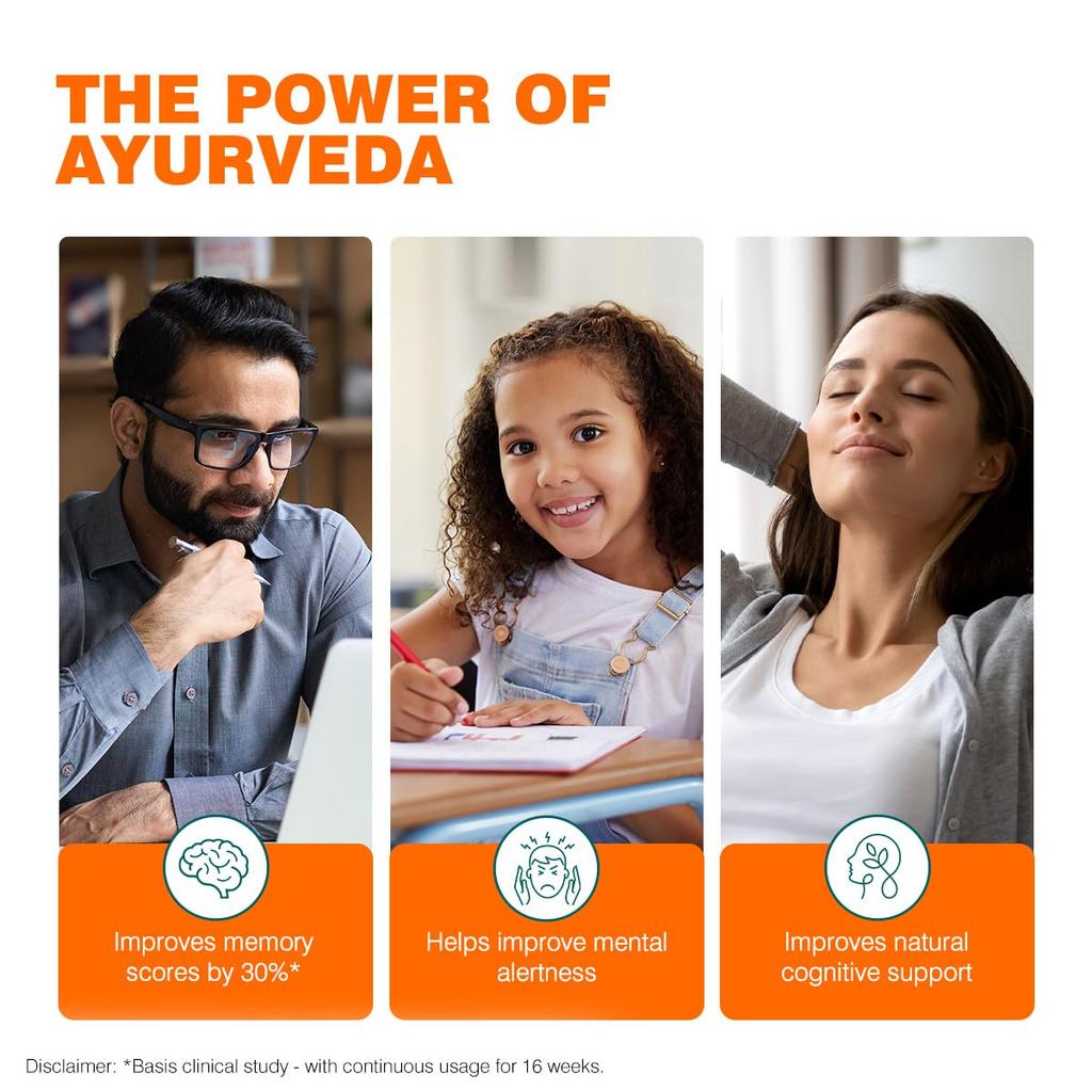 Himalaya Organic Brahmi Caplets For Memory Focus Mental Alertness Positive Mood 60 Veg Capsules