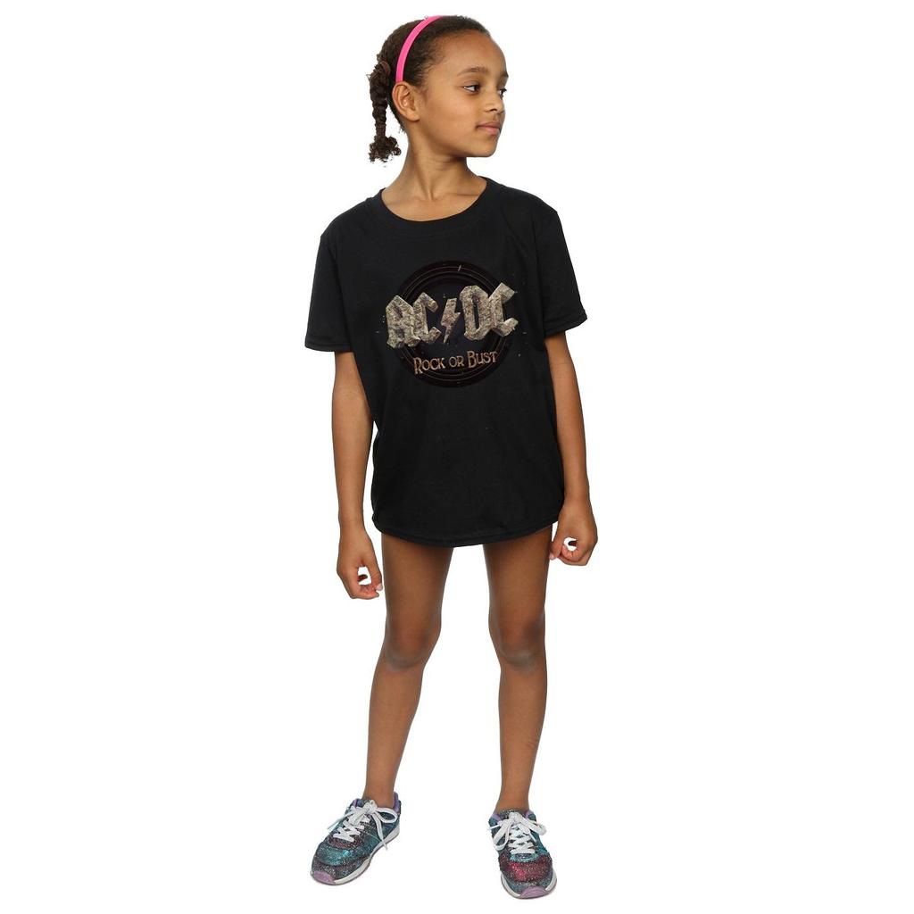 AC/DC Rock-Or-Bust-Baumwoll-T-Shirt für Mädchen
