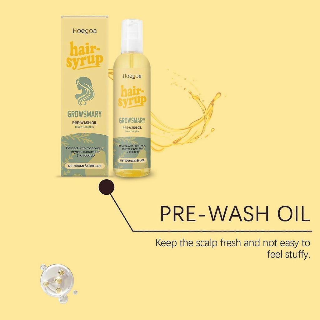 Hoegoa Rosemary Pre-Shampoo Oil, Nourishes The Scalp, Makes Hair Smooth And Lustrous, And Is A Nourishing Hair Oil