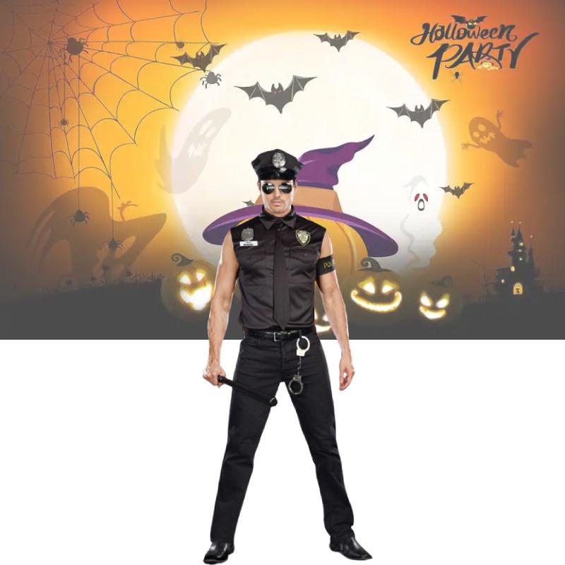 Halloween Adult Costumes America Police Dirty Cop Shirt Fancy Cosplay Clothing