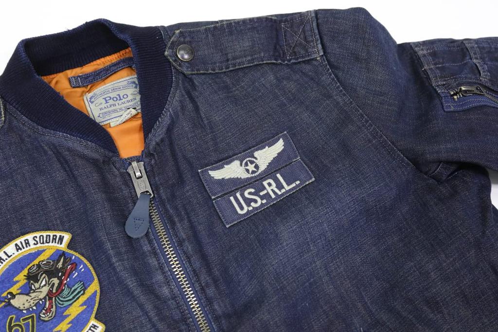 POLO RALPH LAUREN Denim Flight Size 0101978 Men's Jacket, M, Blue,