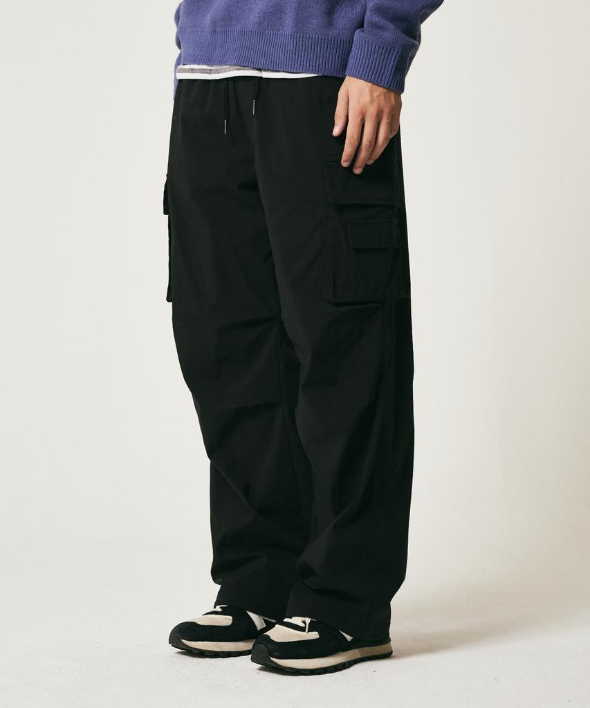 RAYFIKERS Cn Multi-Pocket Parachute Pants Mq5Pu556_Black