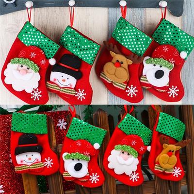 Christmas Santa Socks Cute Ornaments Festival Party Xmas Tree Hanging Decoration Ornaments Decor ADM