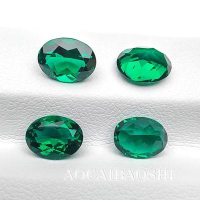 Émeraude de culture ovale zambienne certifiée AGL Pierre libre pour bijoux