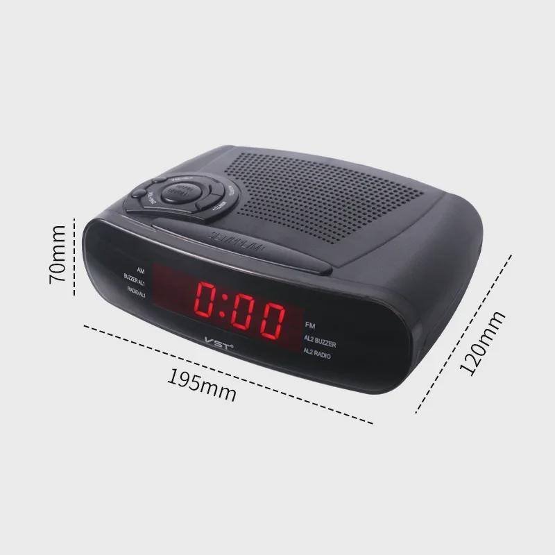 LED Clock Radio with Alarm, AM/FM Channels, and Snooze Function