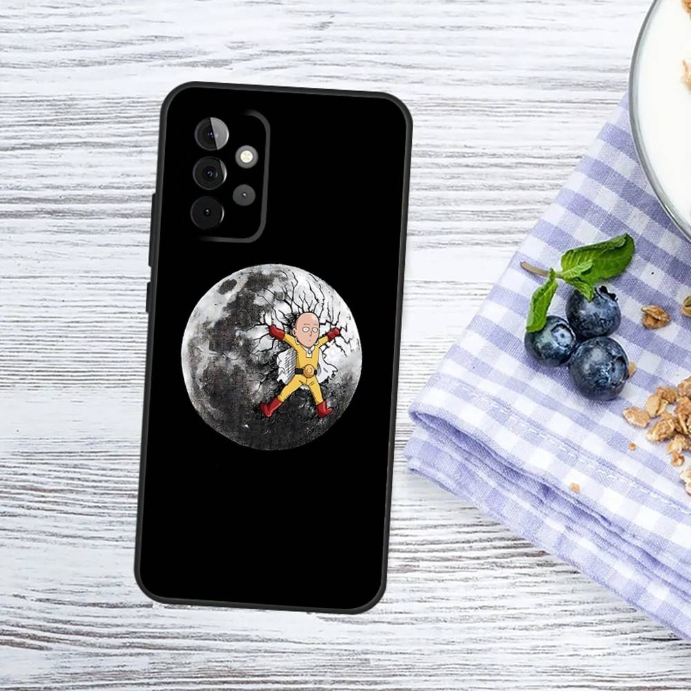 One P-Punch-Man Saitama Phone Case For Samsung Galaxy A13,A21s,A22,A31,A32,A52,A53,A71,A80,A91 Soft Black Phone Cover
