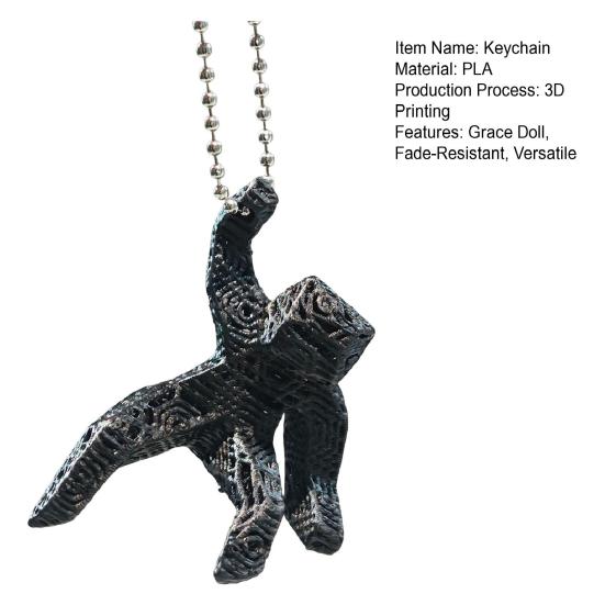 Keychain Pendant with Bead Chain 3D-Printed Xenon Rock Loki Hand-Sculpted Grace Doll Pendant Rescue Plan Bag Pendant