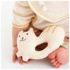 Y-1299 Pompkins BABY 100% Organic Cotton Chipmunk Series Rattle, Made in Japan (Natural)