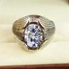 Moissanite Oval Cut Gemstone With 925 Sterling Silver Ring For Men's #B277 JL375681923159