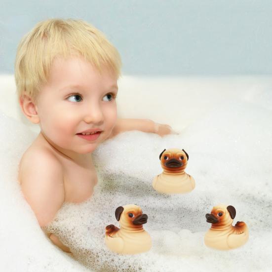 Pug Rubber Duck Bath Toy Duck Collectable Funny Dog Duck Kids Bath Accessory for Home Bathtub Pool Baby Shower Cruising Vacation Gift