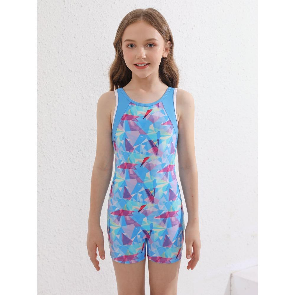 CHARMLEAKS Girls Swimsuit Size 7-16 Boyleg One Piece Athletic Bathing Suit Training Swimwear