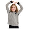 ASK JUNIOR Girls' Mock Neck Striped Thermal Long-Sleeve Top