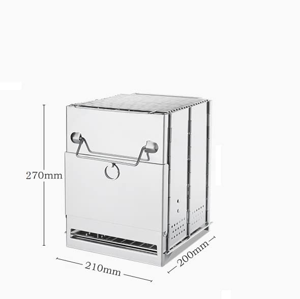 Portable Camping Wood Burning Stove Folding Camp Stove Stainless Steel Campfire Stove for Outdoor Cooking Picnic Hiking BB
