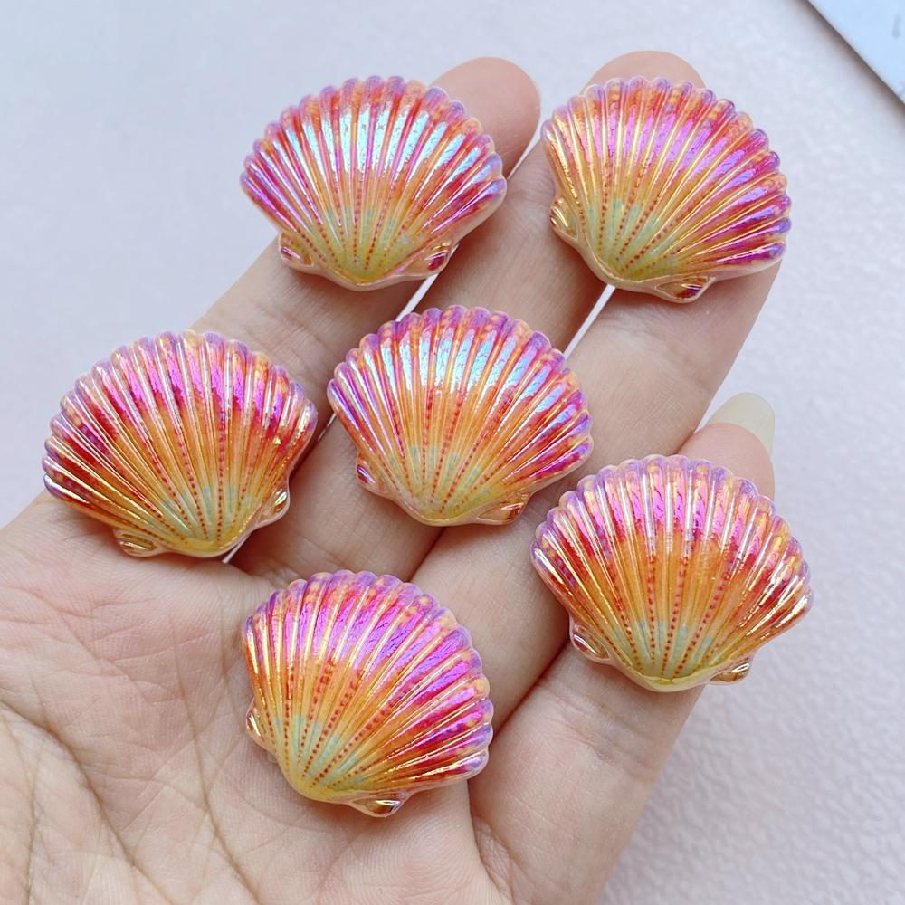 10Pcs New Cute Resin Cartoon Colorful Shells Series Flat Back Scrapbooking DIY Jewelry Craft Decoration Accessories